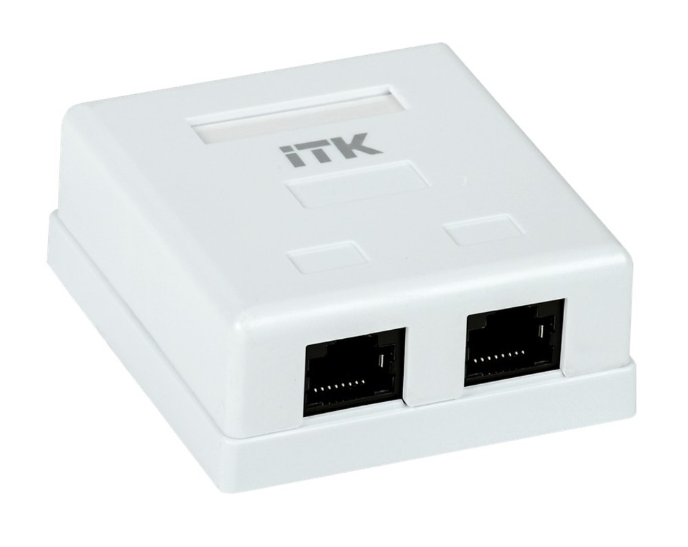 CS2-1C5EU-22 - Настенная инф. розетка RJ45, кат.5Е UTP, 2-порта, ITK