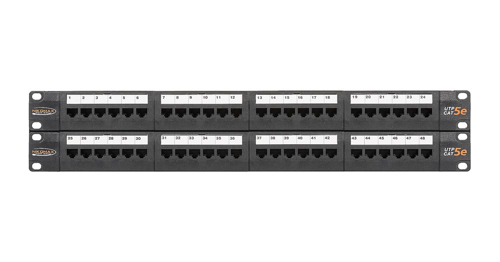 NMC-RP48UE2-2U-BK - Неэкранированная патч-панель NIKOMAX, 48 портов, 19", 2U, категория 6