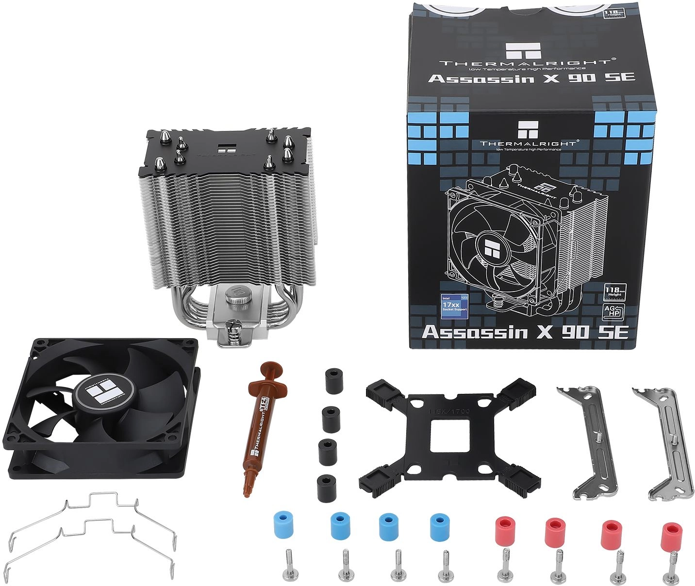 Устройство охлаждения(кулер) Thermalright Assassin X 90 SE V2 Soc-AM5/AM4/1200/1700/1851 черный 4-pin 27.3dB Al+Cu 360gr Ret (AX90-SE-V2)