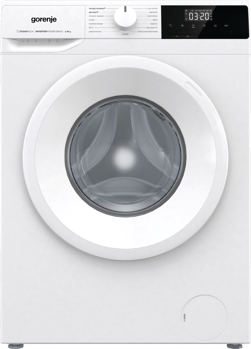 Стиральная машина Gorenje W1NHPI60SCS класс: A загр.фронтальная макс.:6кг белый инвертор
