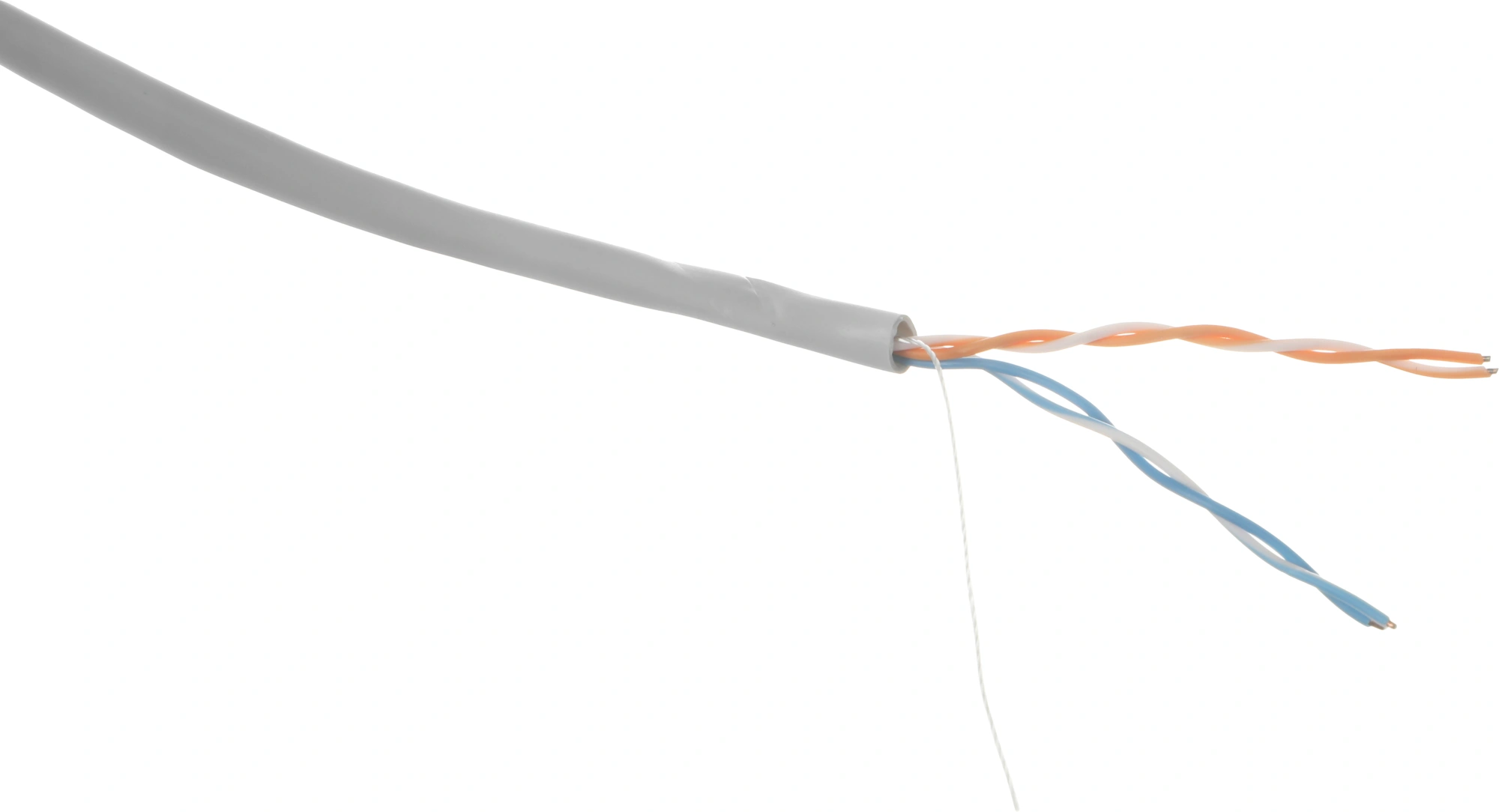 Кабель информационный Lanmaster NM-UTP5E2PR-CCA кат.5E UTP 2 пары 24AWG PVC внутренний 305м серый