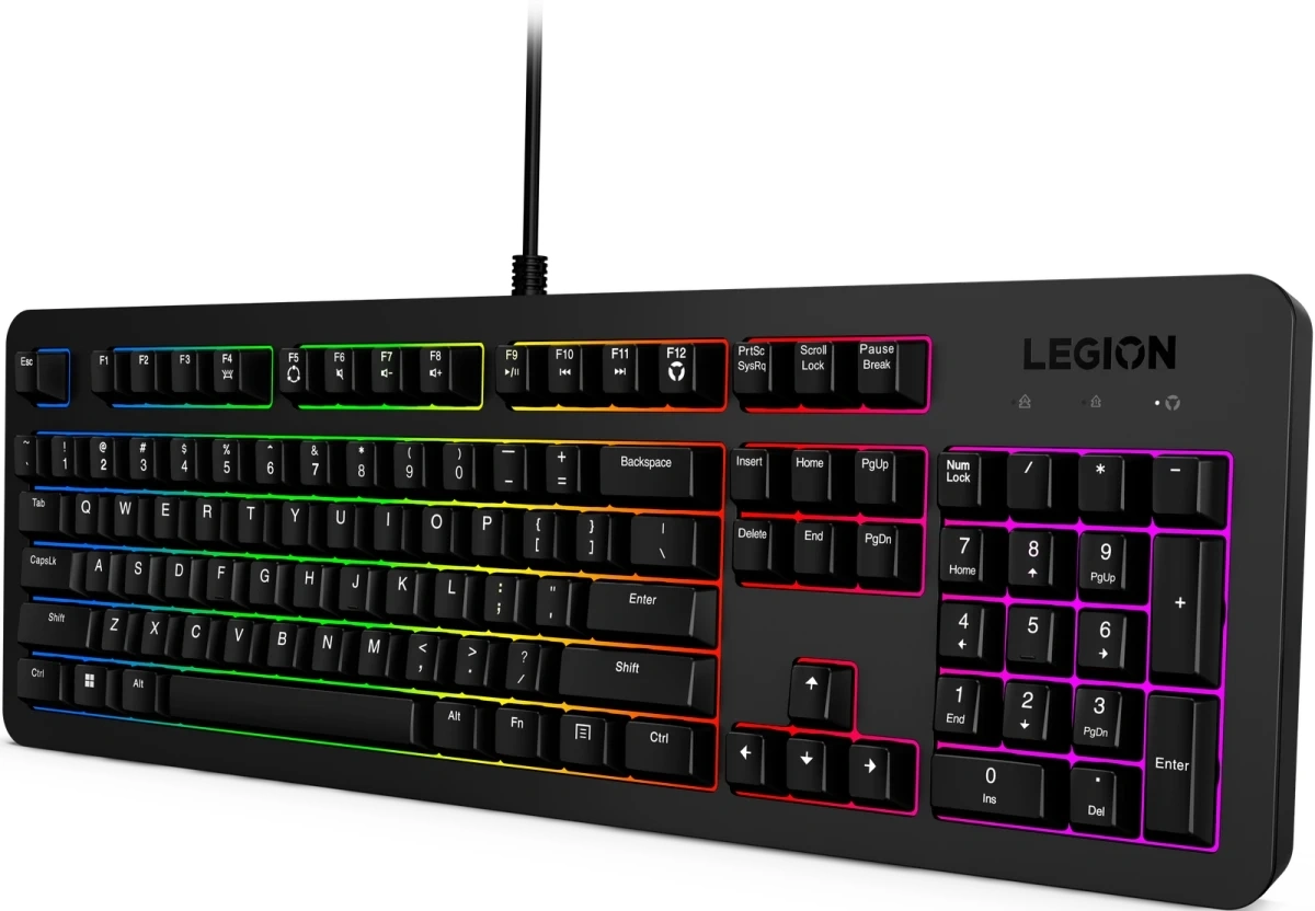 Клавиатура Lenovo K310 RGB черный USB for gamer LED (GY41N91872) кабель 1.8м