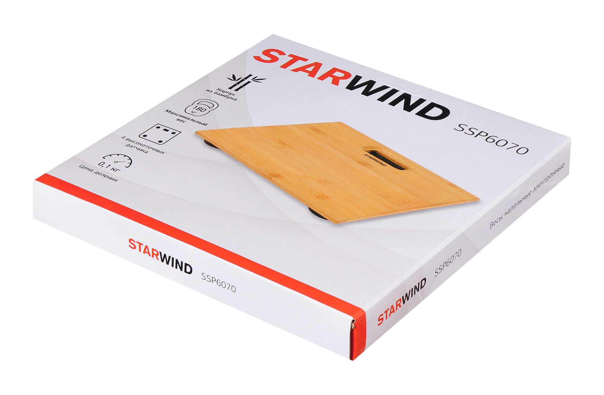 Весы напольные электронные Starwind SSP6070 макс.180кг бамбук