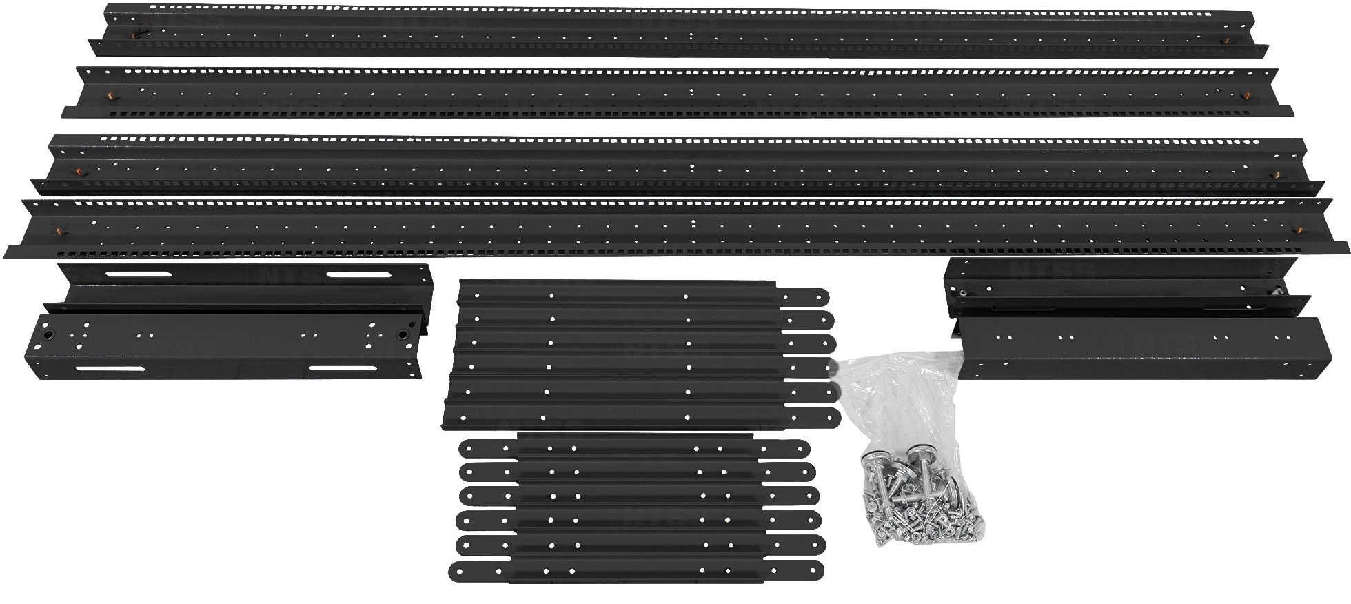 Стойка двухрамная NTSS NTSS-2POR24U/600-1000-BL 24U 550ммx1000мм 600кг черный