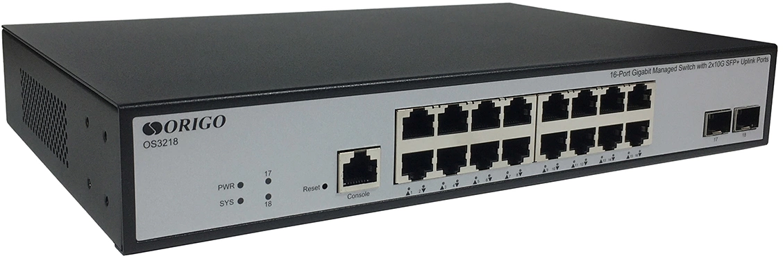 Коммутатор Origo OS3218 OS3218/A1A (L3) 16x1Гбит/с 2SFP+ управляемый