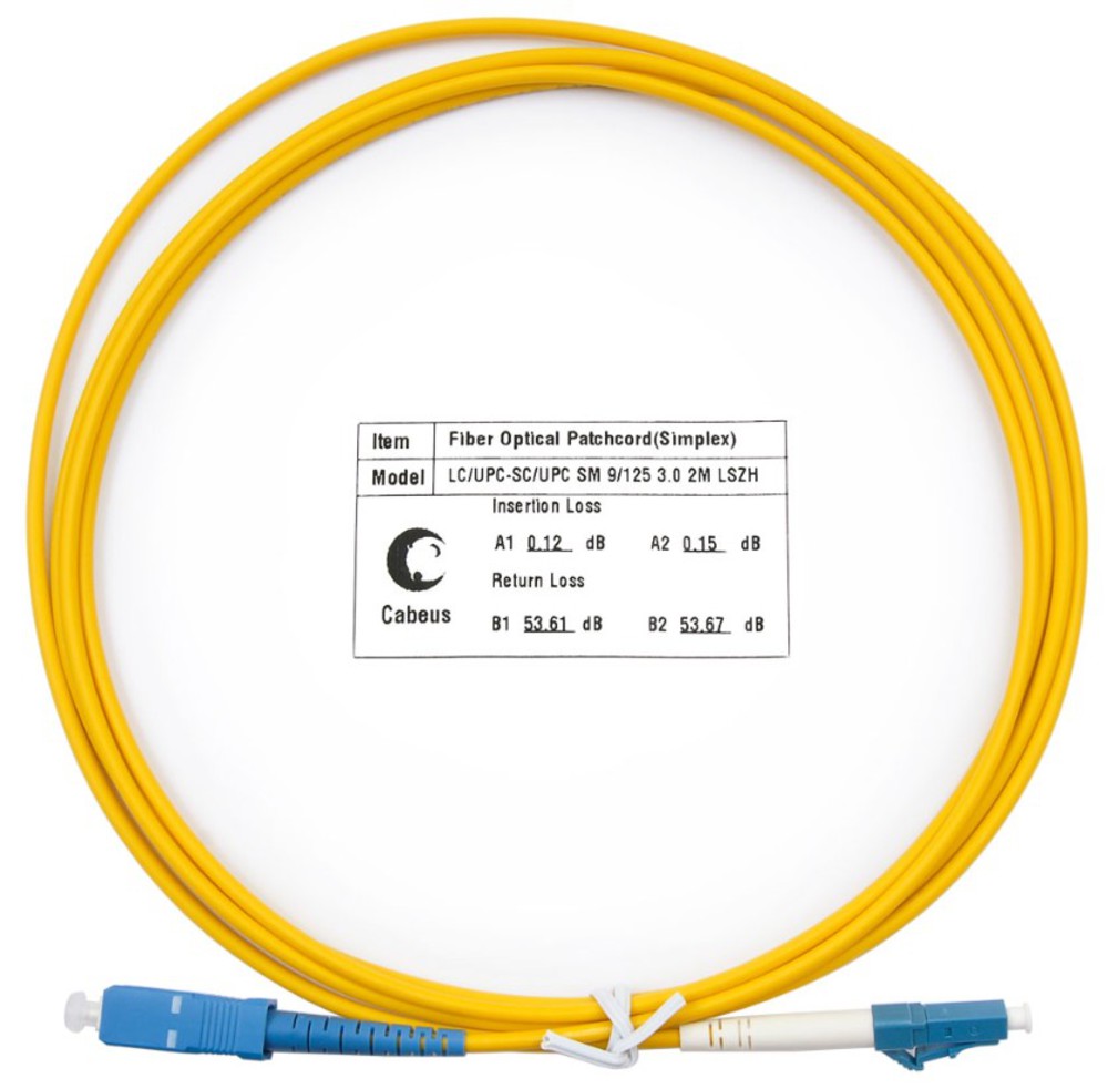 Cabeus FOP(s)-9-LC-SC-2m - Шнур оптический simplex LC-SC 9/125 sm 2м LSZH