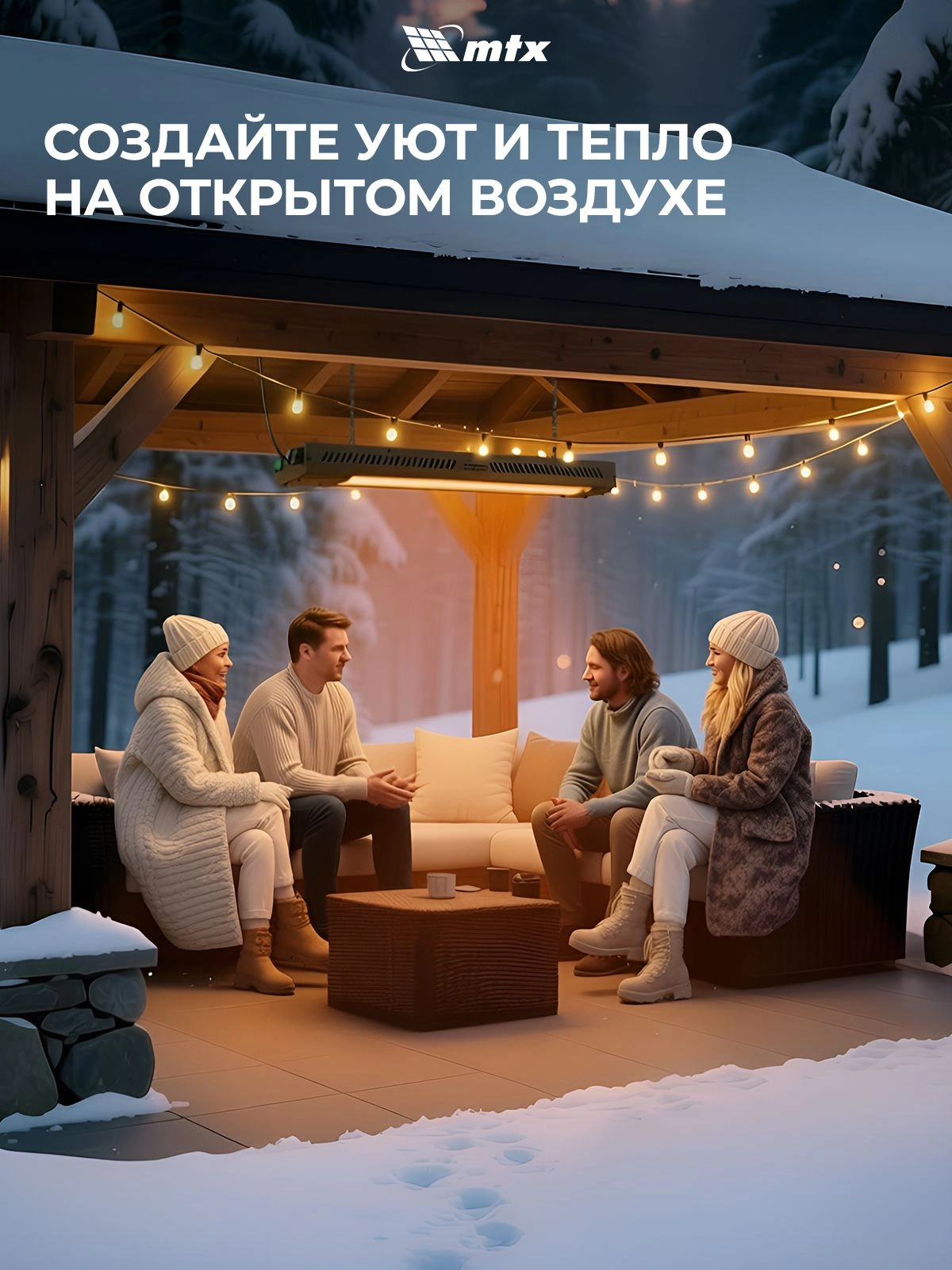 Обогреватель инфракрасный MTX КМИ-2000 2000Вт черный