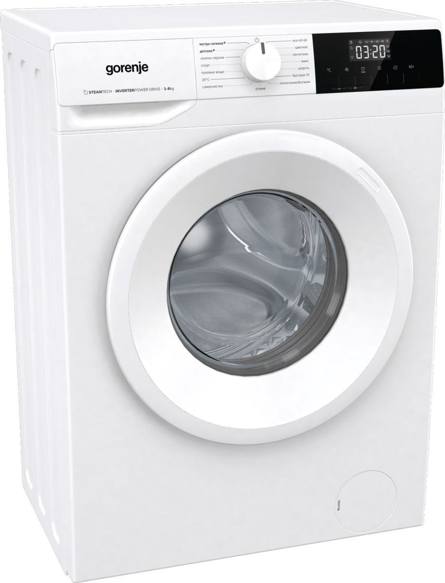 Стиральная машина Gorenje W1NHPI60SCS класс: A загр.фронтальная макс.:6кг белый инвертор