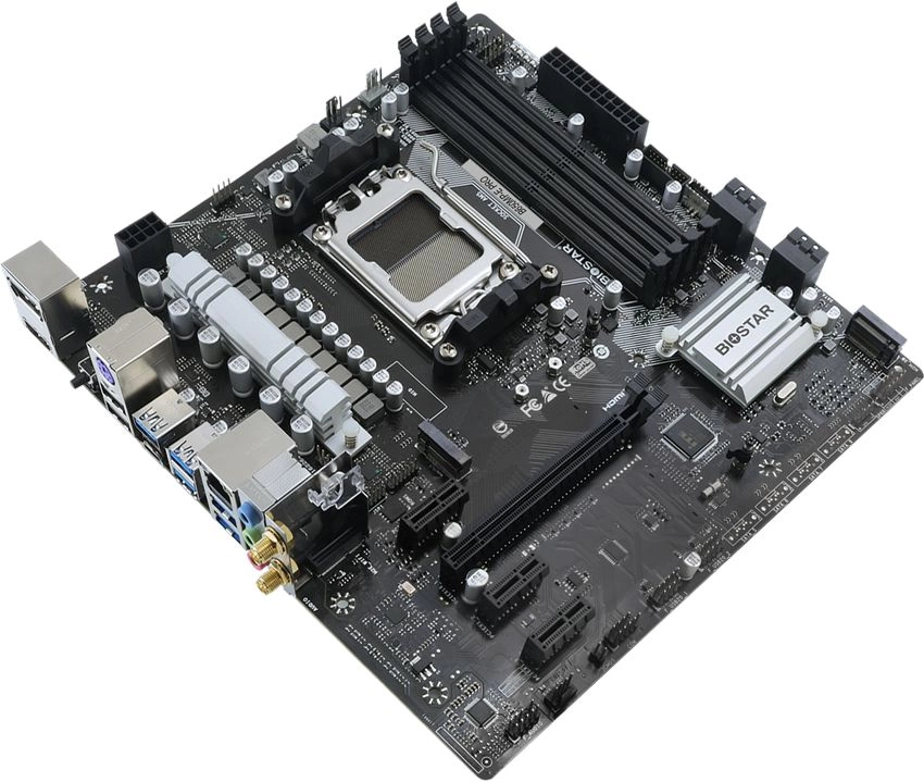 Материнская плата Biostar B650MP-E Pro Socket AM5 AMD B650 4xDDR5 mATX AC`97 8ch(7.1) 2.5Gg RAID+HDMI+DP