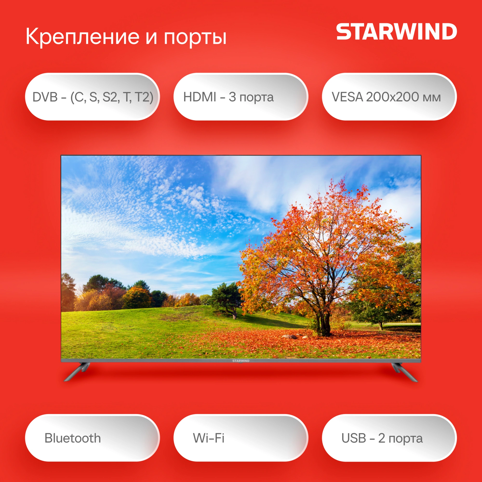 Телевизор LED Starwind 58" SW-LED58UG401 Яндекс.ТВ Frameless стальной 4K Ultra HD 60Hz DVB-T DVB-T2 DVB-C DVB-S DVB-S2 USB WiFi Smart TV