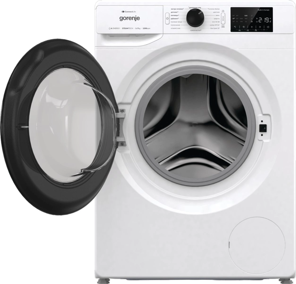 Стиральная машина Gorenje WPNEI72SA1SWIFI/C класс: A+++ загр.фронтальная макс.:7кг белый инвертор