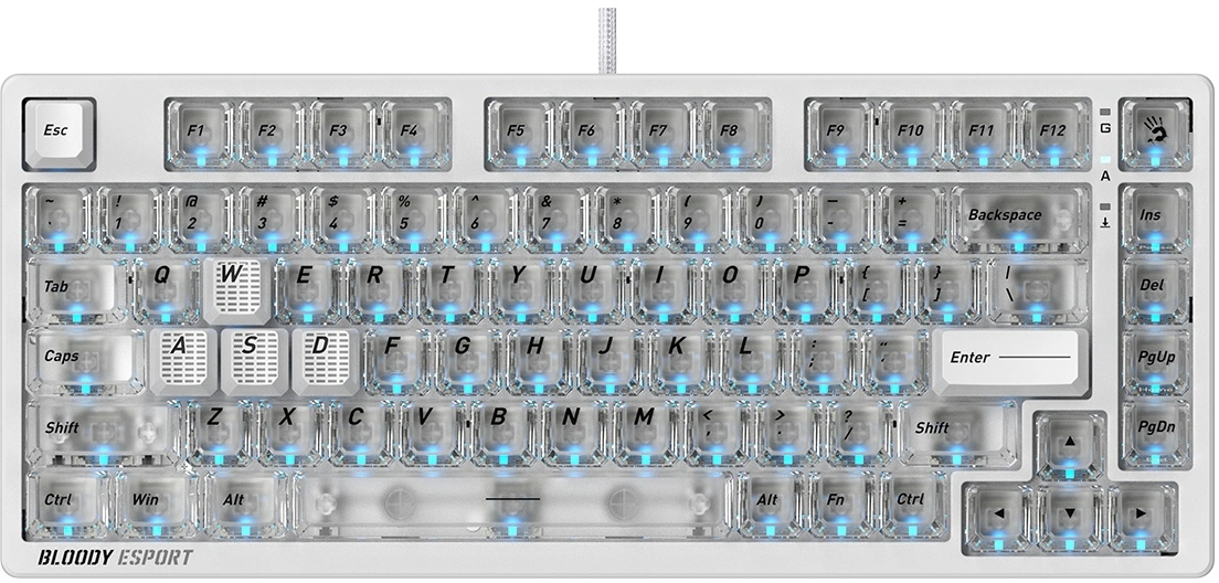 Клавиатура A4Tech MS76 белый USB Multimedia for gamer LED