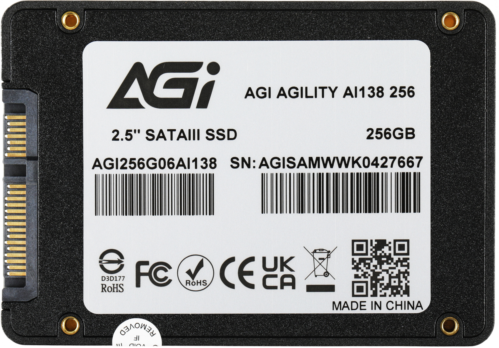 Накопитель SSD AGi SATA-III 256GB AGI256G06AI138-CB AI138 2.5"
