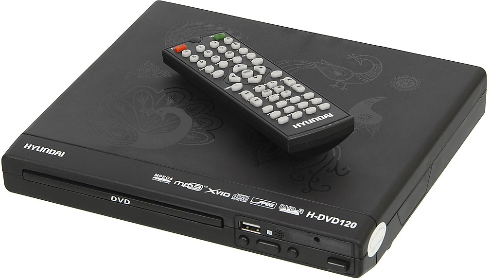 Плеер DVD Hyundai H-DVD120 черный ПДУ