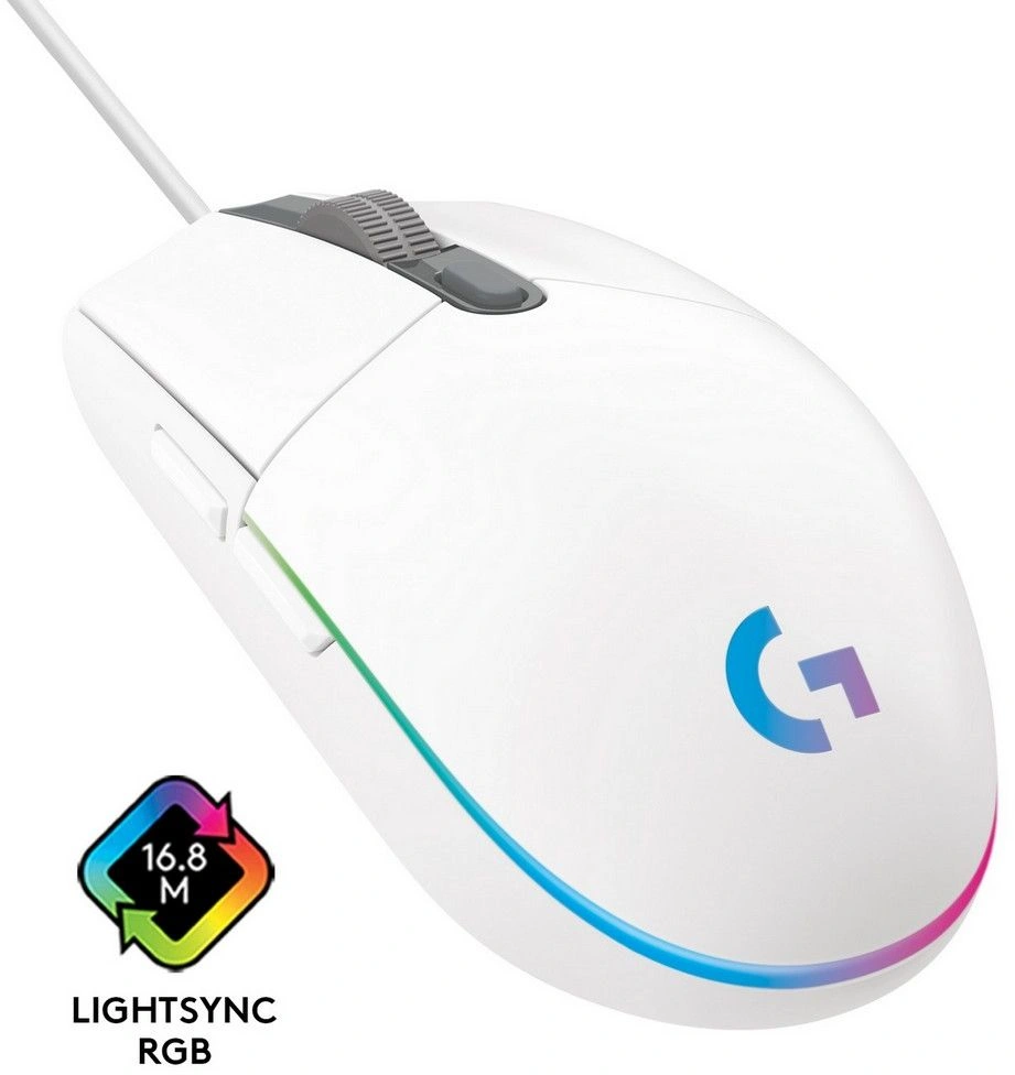 Мышь Logitech G102 LightSync белый оптическая 8000dpi USB 6but (910-005809)
