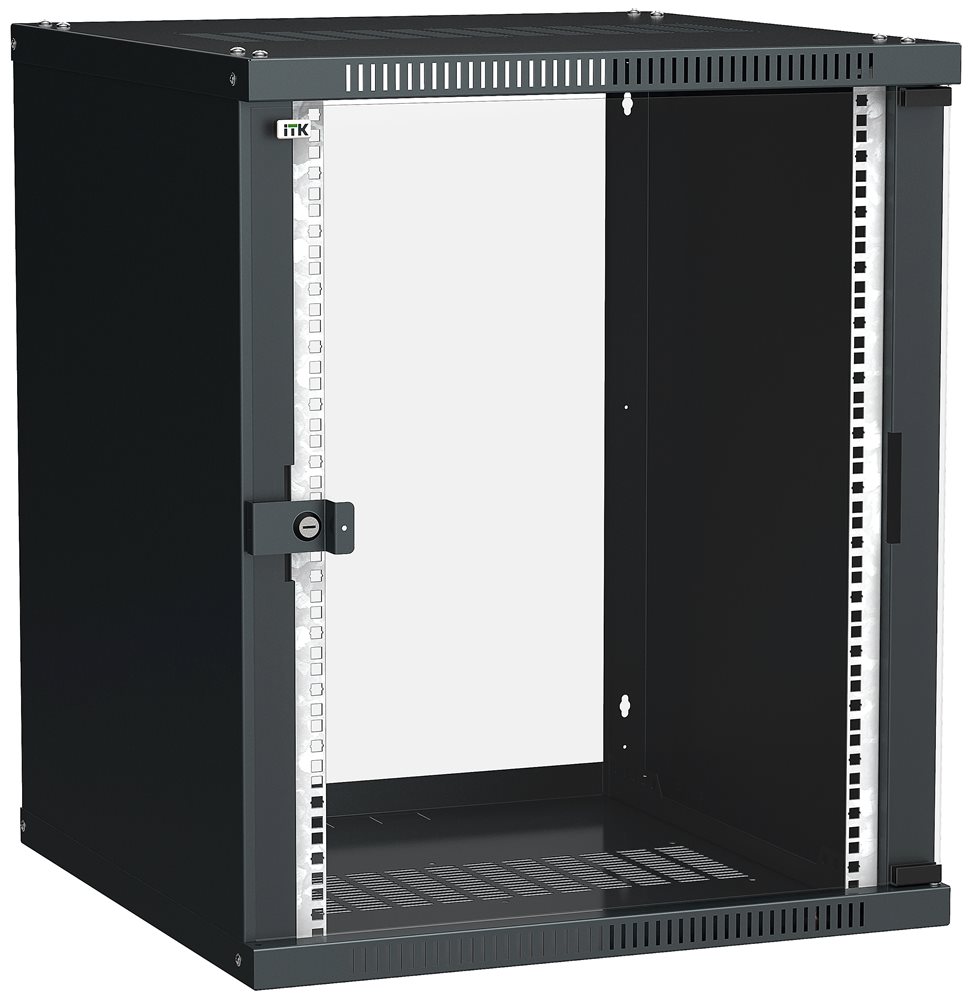LWE5-15U66-GF - ITK Шкаф LINEA WE 15U 600x600мм дверь стекло черный