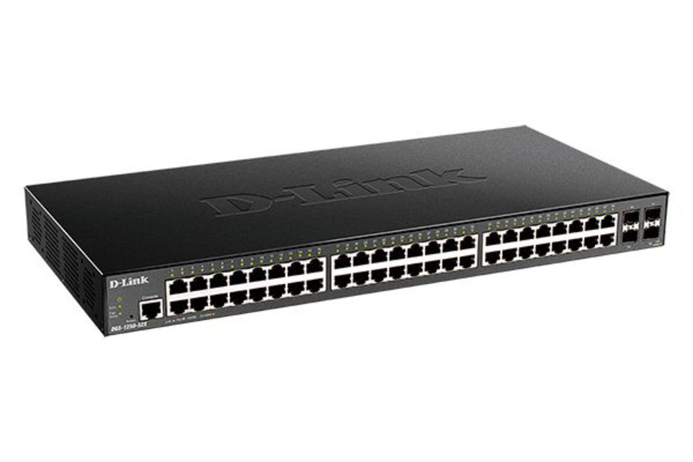DGS-1250-52X/A1A  Настраиваемый L2 коммутатор D-Link c 48 портами 10/100/1000Base-T и 4 портами 10GBase-X SFP+