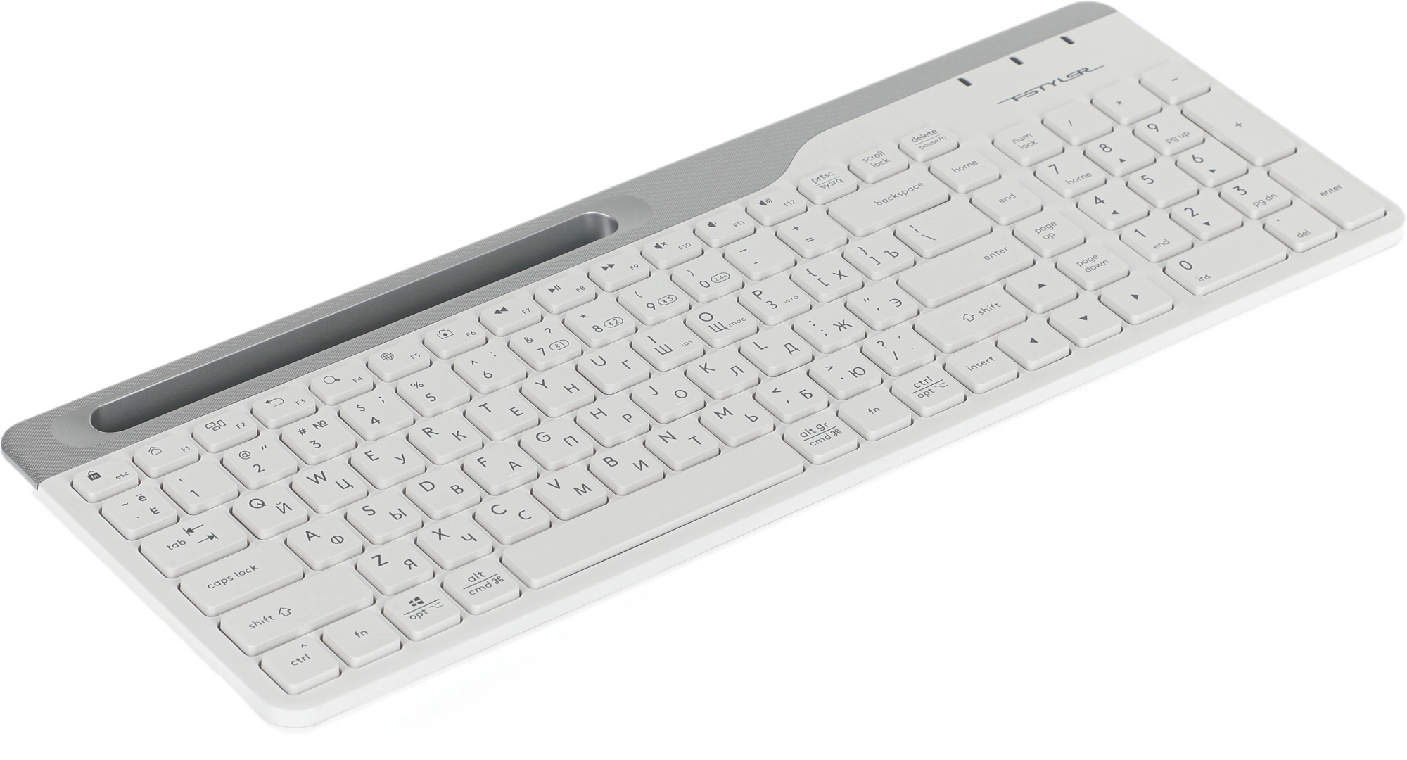 Клавиатура A4Tech FBK25 белый/серый USB беспроводная BT/Radio slim Multimedia (FBK25 WHITE)