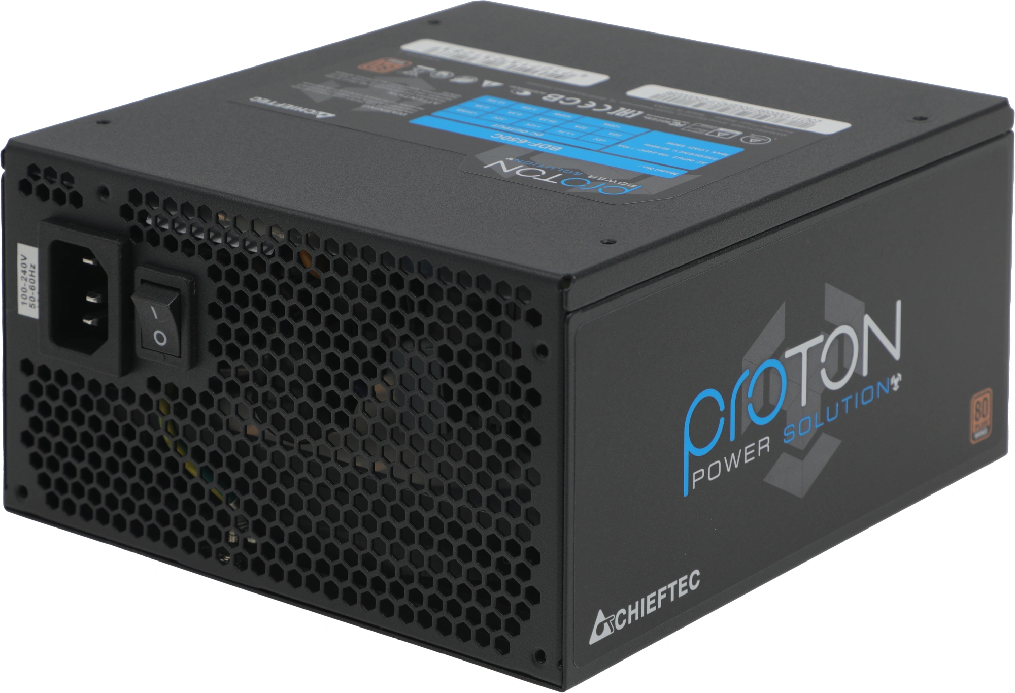 Блок питания Chieftec ATX 650W Proton BDF-650C 80+ bronze (20+4pin) APFC 140mm fan 6xSATA Cab Manag RTL