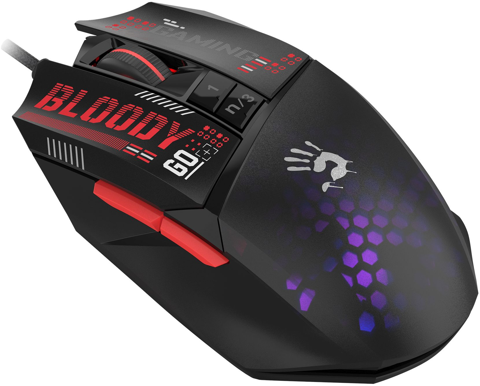 Мышь A4Tech Bloody W60 Max Mini черный/рисунок оптическая 12000dpi USB 9but