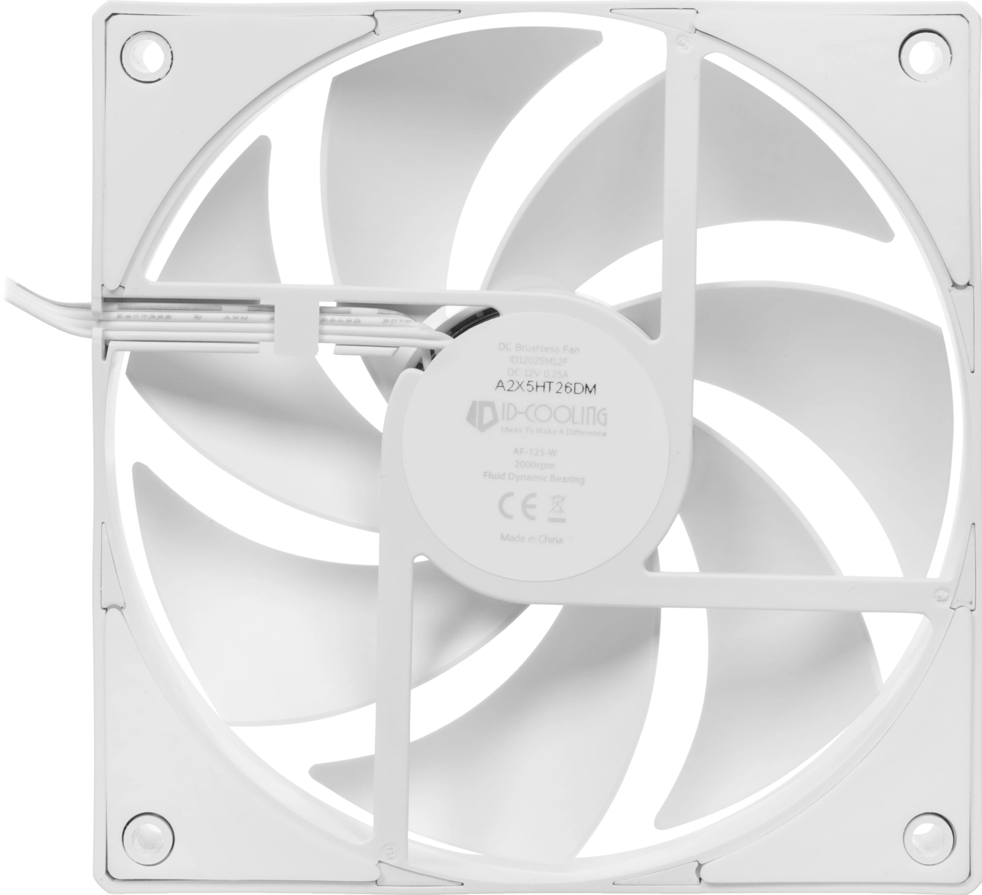 Вентилятор для корпуса ID-Cooling AF-125-W 120х120x25 белый 4-pin 30дБ Ret