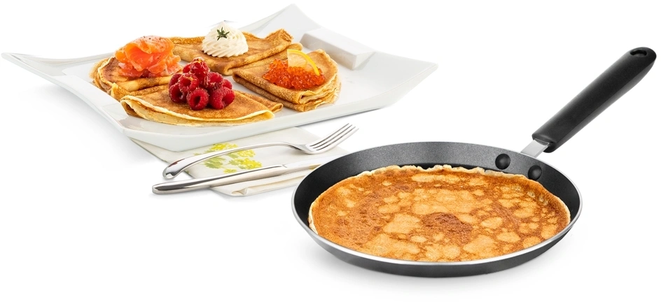 Сковорода блинная Rondell Pancake frypan RDA-1408 круглая 22см покрытие: Xylan Plus ручка несъемная (без крышки) черный