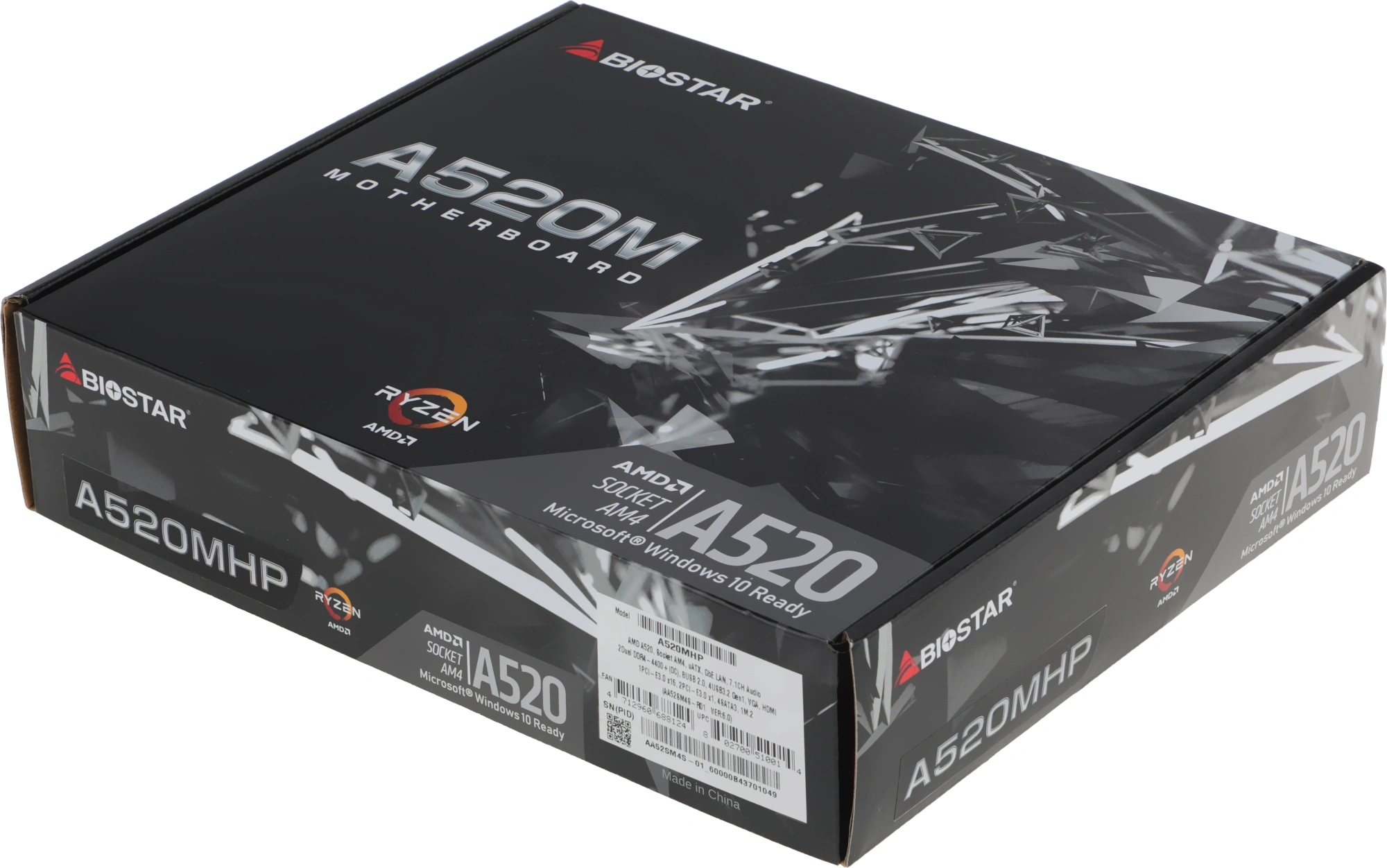 Материнская плата Biostar A520MHP Soc-AM4 AMD A520 2xDDR4 mATX AC`97 8ch(7.1) GbLAN RAID+VGA+HDMI
