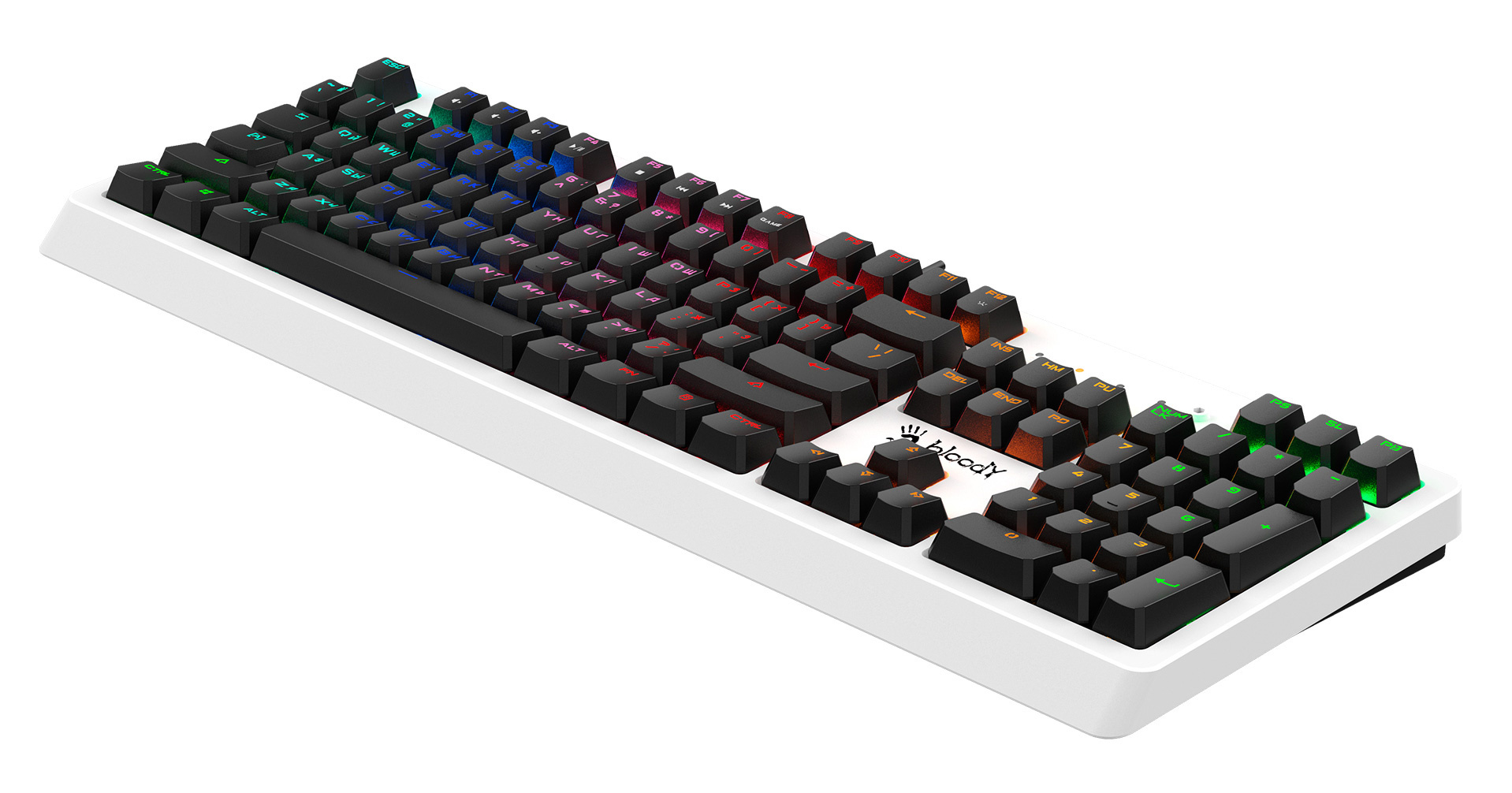 Клавиатура A4Tech B810RC механическая белый/черный USB for gamer LED (B810RC ( WHITE )) кабель 1.8м
