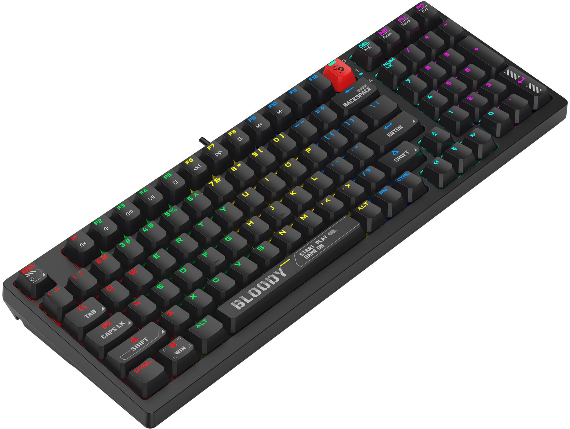 Клавиатура A4Tech S98 механическая черный USB for gamer LED (S98 BLACK) кабель 1.8м