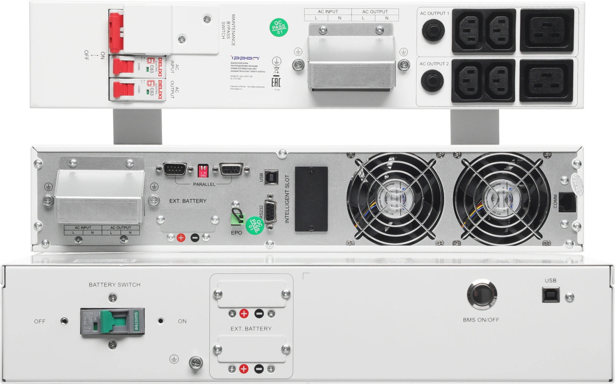 Источник бесперебойного питания Ippon Na+ II RTA 6K 6000Вт 6000ВА белый
