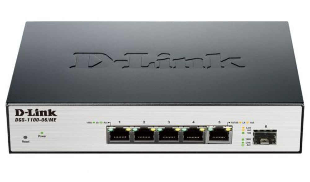 DGS-1100-06/ME/A1B Управляемый L2 коммутатор с 5 портами 10/100/1000Base-T и 1 портом 100/1000Base-X SFP