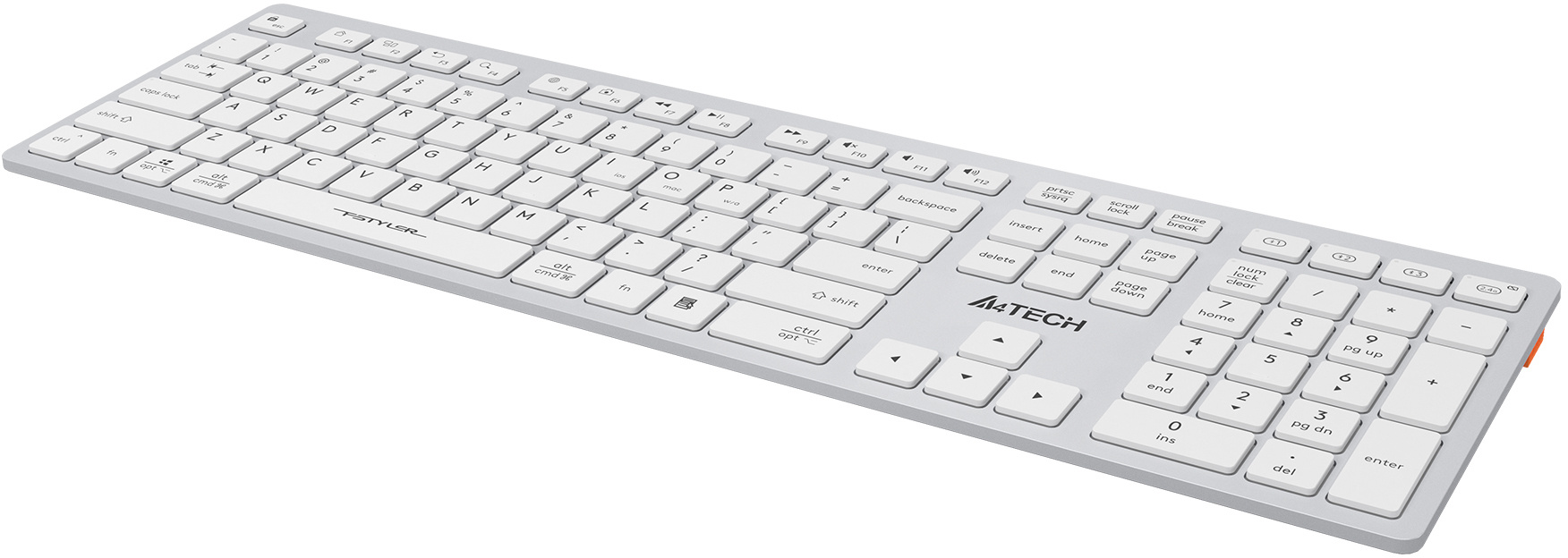 Клавиатура A4Tech FBX50C белый USB беспроводная BT/Radio slim Multimedia (FBX50C WHITE)