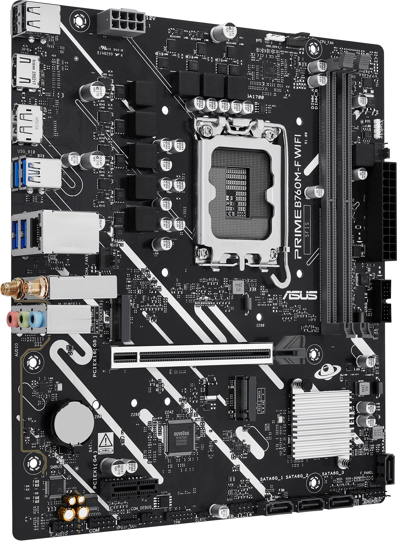 Материнская плата Asus PRIME B760M-F WIFI Soc-1700 Intel B760 2xDDR5 mATX AC`97 8ch(7.1) GbLAN RAID+HDMI+DP