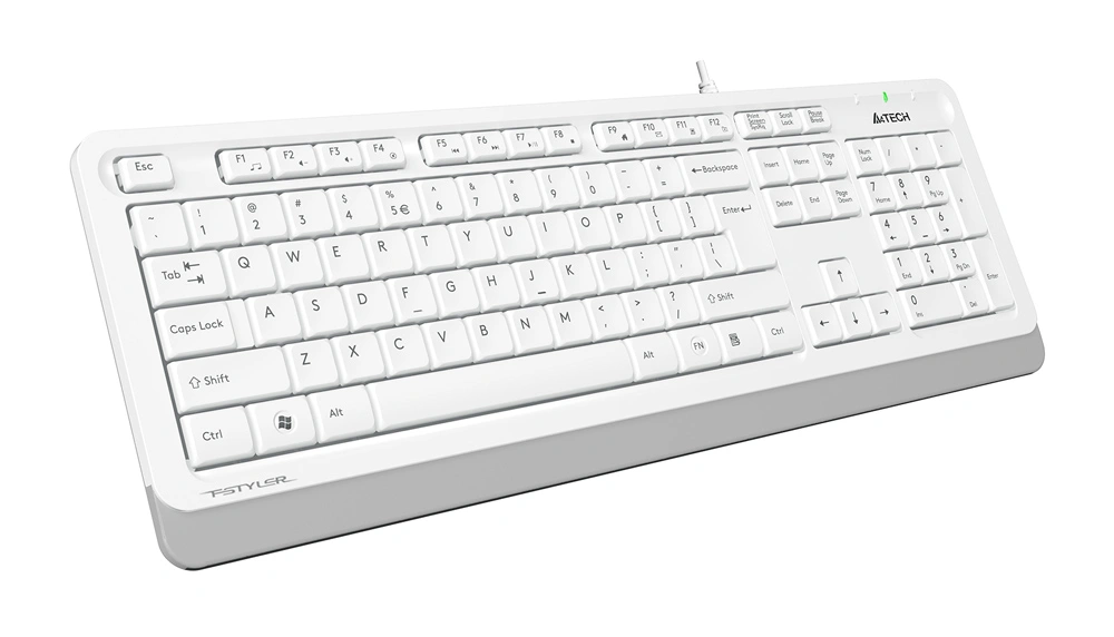 Клавиатура A4Tech FK10 белый/серый USB (FK10 WHITE) кабель 1.5м