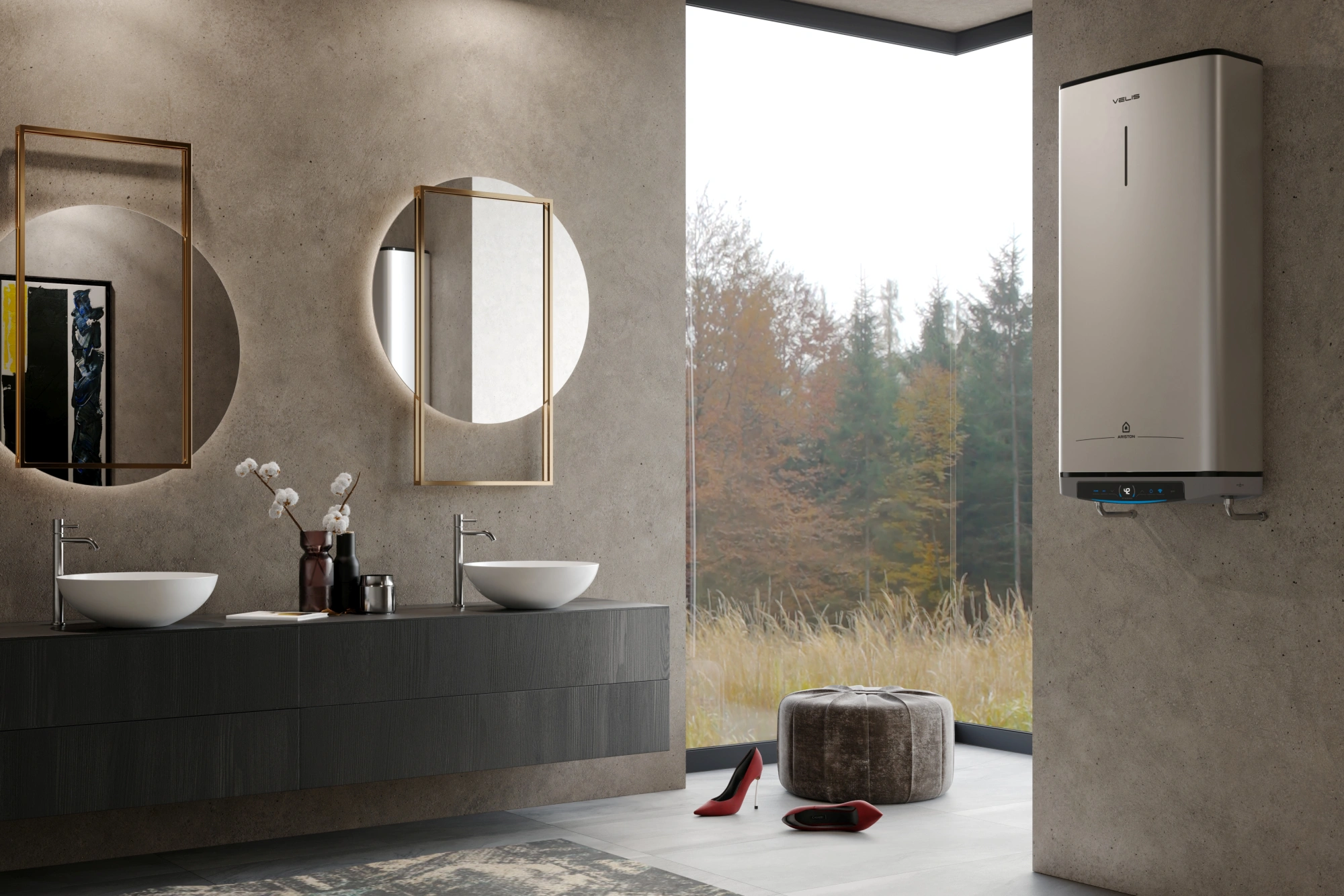 Водонагреватель Ariston Velis Lux Inox PW ABSE WIFI 80 2.5кВт 80л электрический настенный/серый