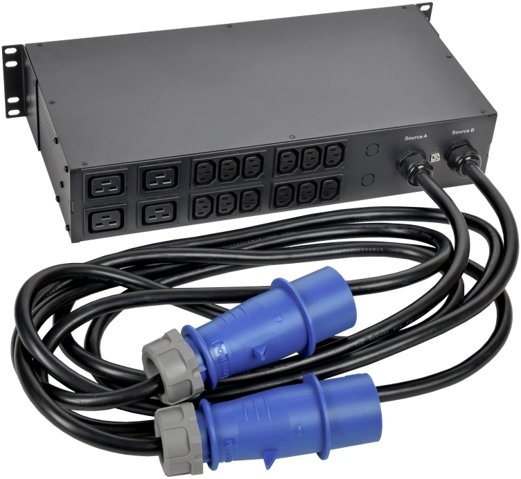 АВР ITK ATS-16-1U-0 1U 19" ввод:1x2P+PE выход:2x2P+PE16A черный