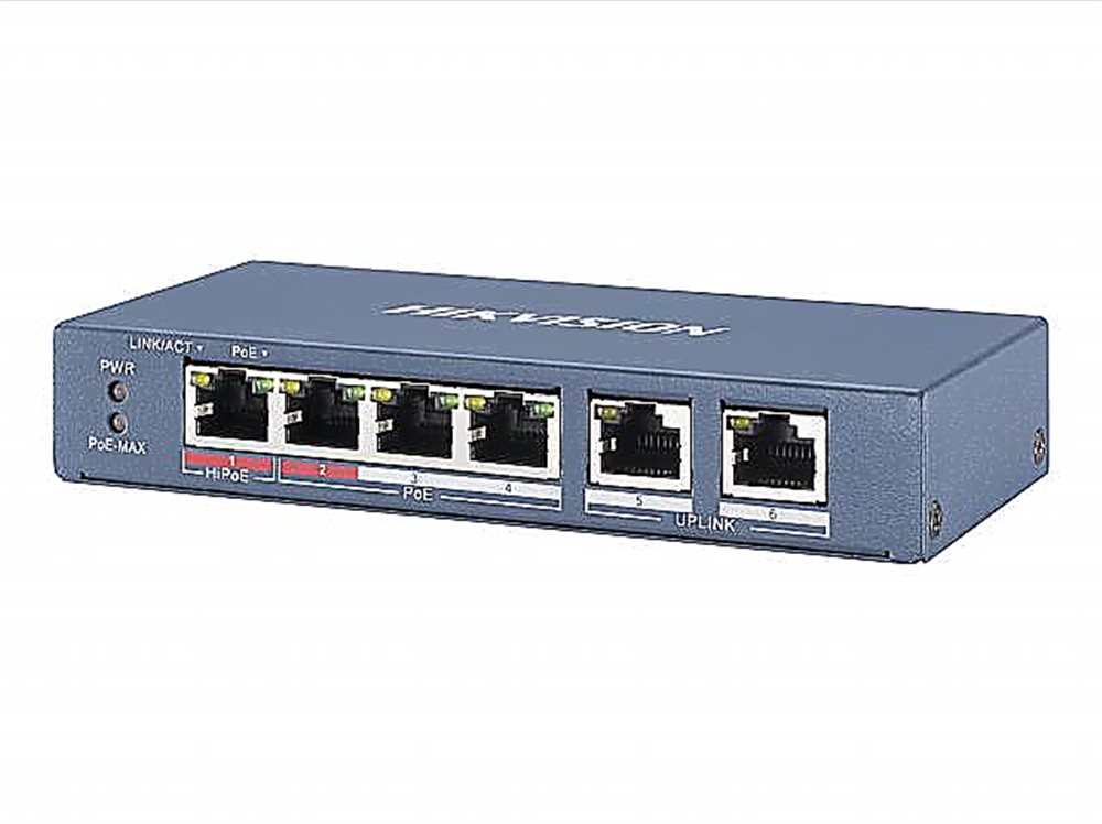 PoE коммутатор DS-3E0106HP-E  4 портов