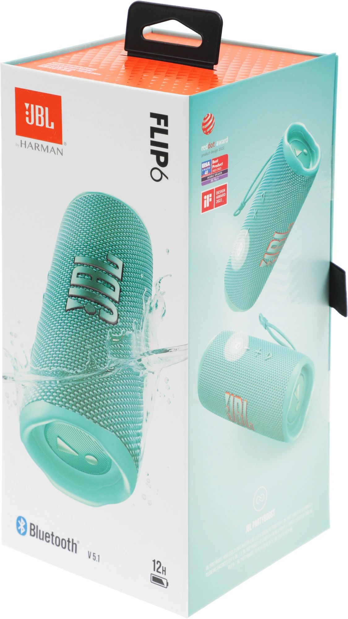 Колонка порт. JBL Flip 6 бирюзовый 30W 1.0 BT 10м 4800mAh (JBLFLIP6TEAL)
