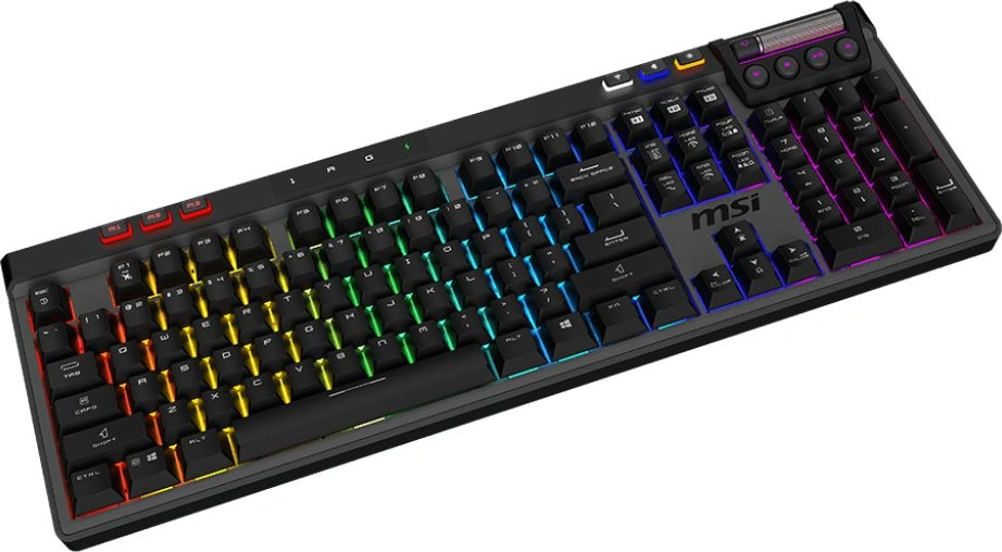 Клавиатура MSI Pro W Silent механическая серый/черный USB Multimedia for gamer LED (подставка для запястий) (S11-43RU210-CLA)