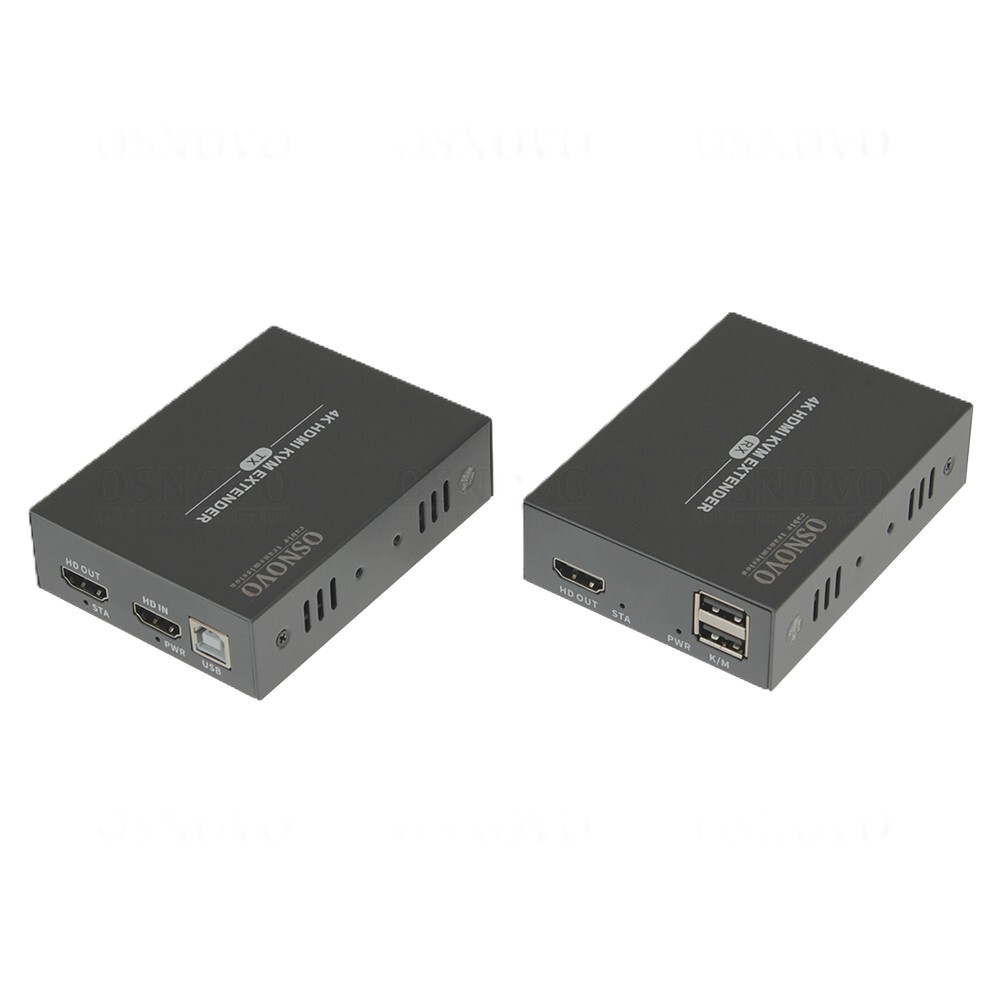 TA-HiKMP3+RA-HiKMP3 - Комплект KVM удлинителя 4K HDMI Osnovo, USB по кабелю витой пары CAT5e/6 до 60м. Разрешение до 3840x2160(60Гц).