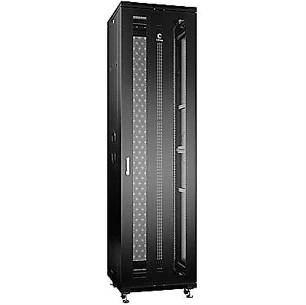 Cabeus ND-05C-47U60/100-BK - Шкаф монтажный телекоммуникационный 19" напольный для распределительного и серверного оборудования 47U 600x1000x2277mm (ШхГхВ) передняя и задняя перфорированные двери, ручка с замком, цвет черный (RAL 9004)