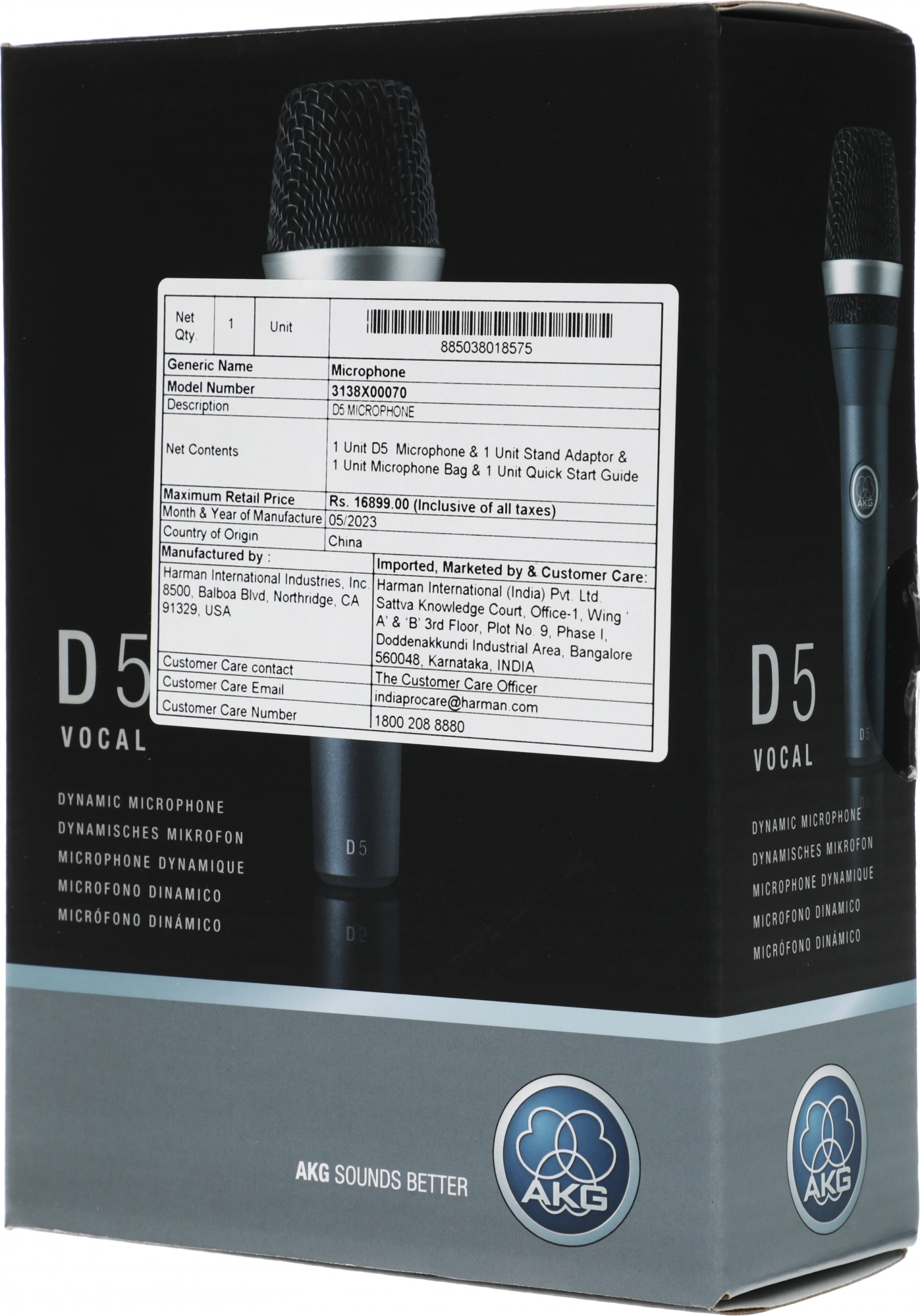 Микрофон проводной AKG D5 черный