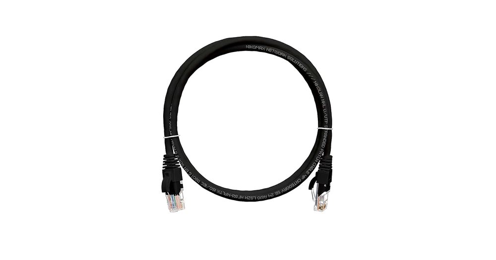 NMC-PC4UD55B-020-C-BK  - Коммутационный шнур  U/UTP 4 пары, Кат.5е (Класс D), 100МГц, T568B, 2хRJ45/8P8C, с защитой защелки, многожильный, BC (чистая медь), 24AWG (7х0,205мм), LSZH нг(А)-HFLTx, черный, 2 м