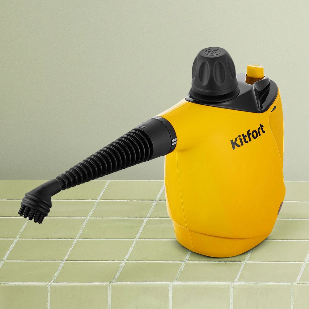 Пароочиститель ручной Kitfort КТ-9140-1 1050Вт черный/желтый