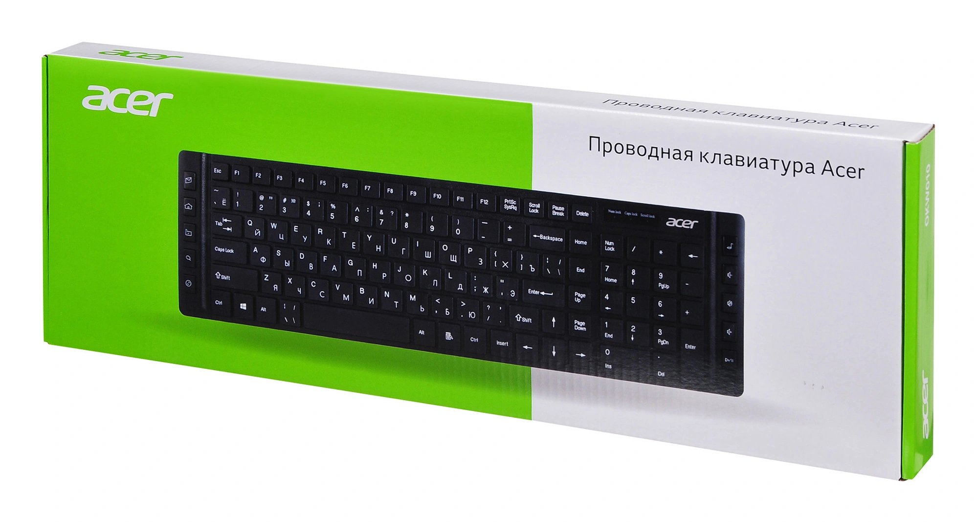 Клавиатура Acer OKW010 черный USB slim Multimedia (ZL.KBDEE.002) кабель 1.45м
