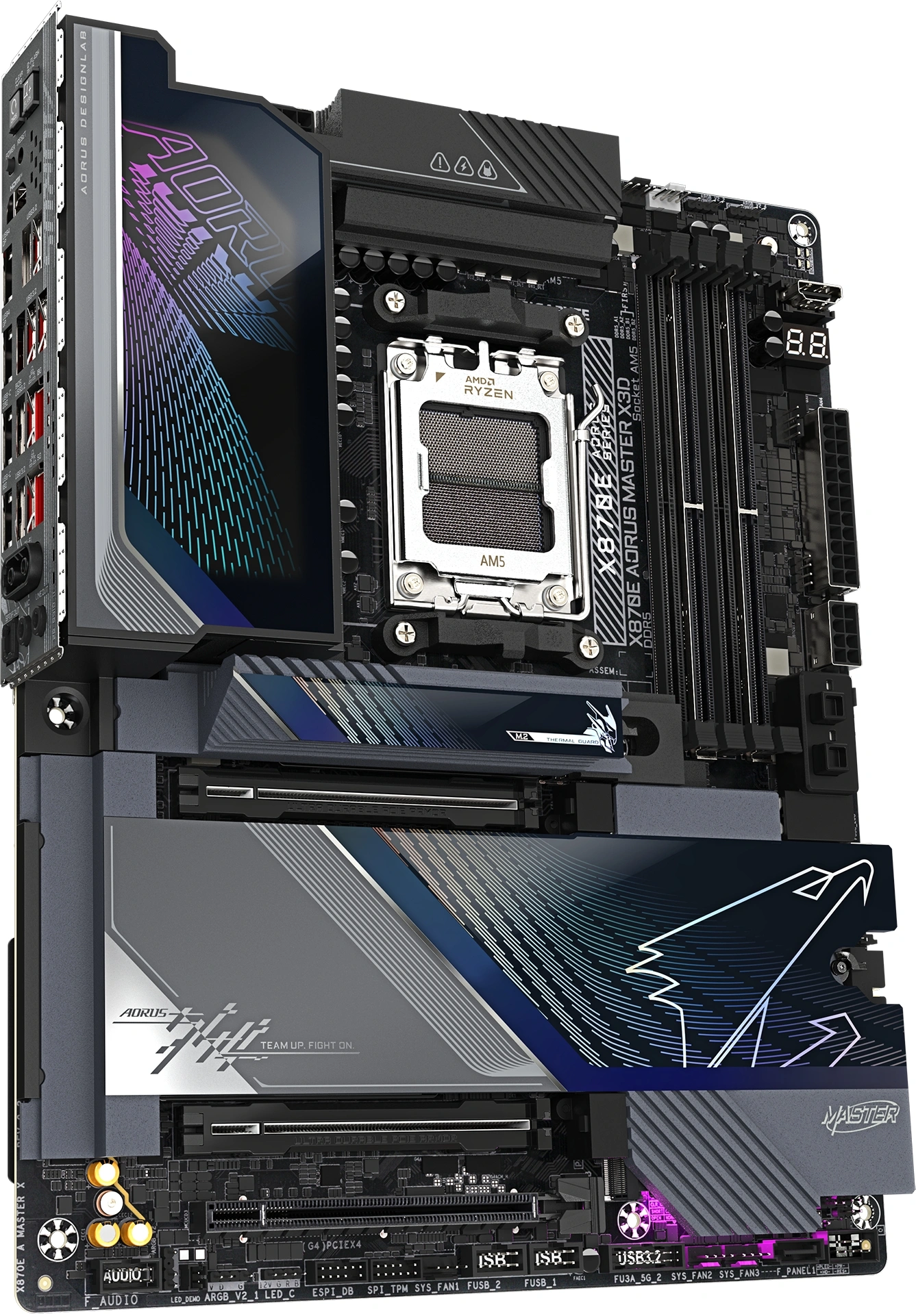 Материнская плата Gigabyte X870E A MASTER X Socket AM5 AMD X870E 4xDDR5 ATX AC`97 8ch(7.1) 1 x 10Gigabit + 1 x 5Gigabit RAID+HDMI