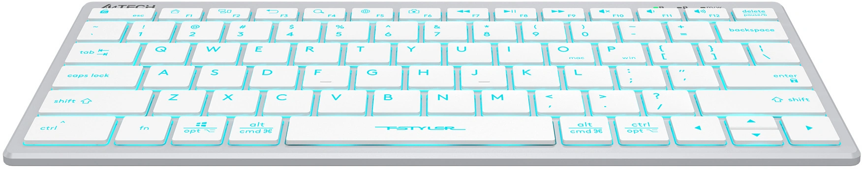 Клавиатура A4Tech FX61 белый USB slim LED (FX61 WHITE) кабель 1.5м