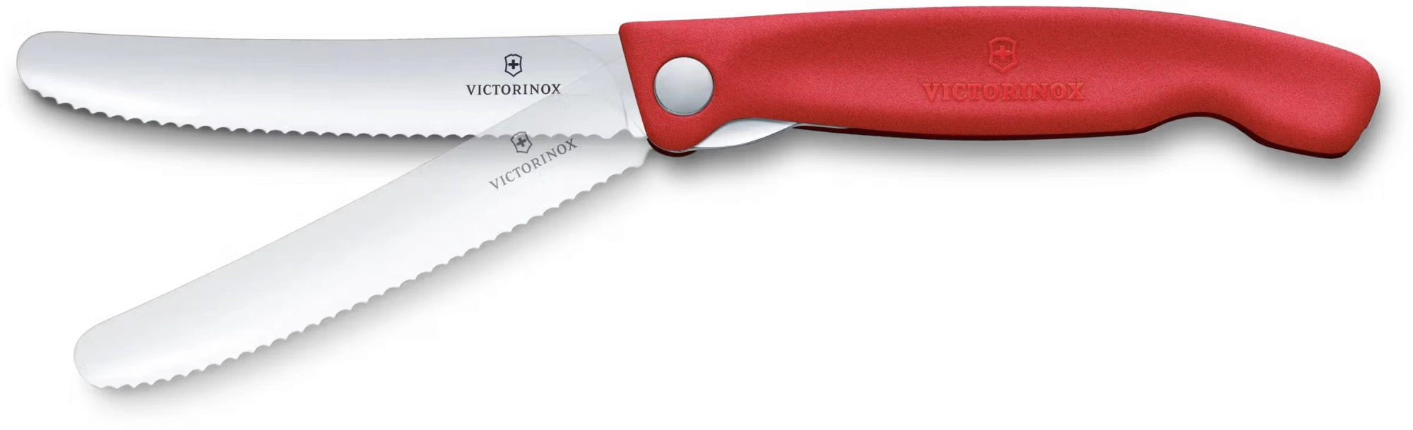 Нож кухонный Victorinox Swiss Classic 6.7831.FC1 стальной столовый лезв.110мм серрейт. заточка красный карт.коробка