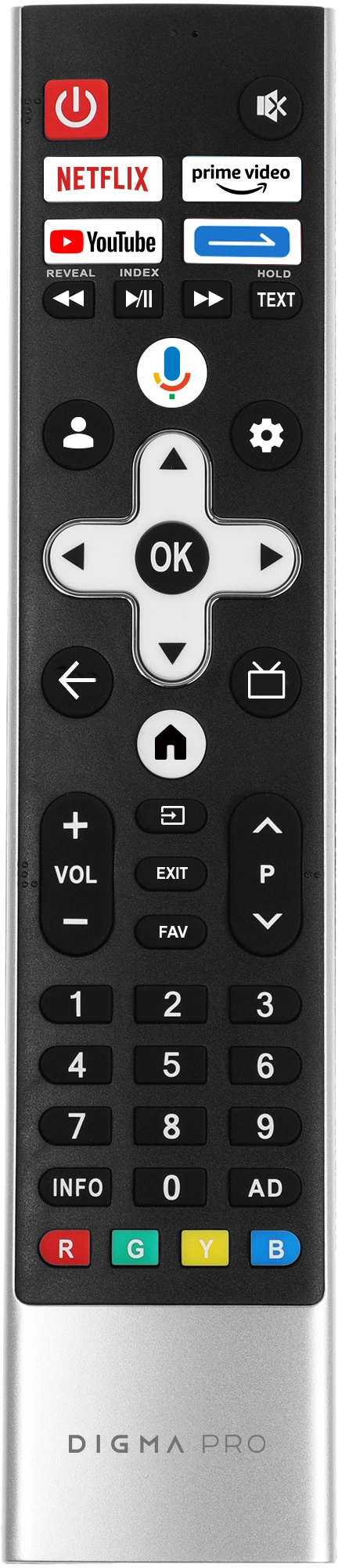 Телевизор LED Digma Pro 55" UHD 55C Google TV Frameless черный/черный 4K Ultra HD 120Hz HSR DVB-T DVB-T2 DVB-C DVB-S DVB-S2 USB WiFi Smart TV