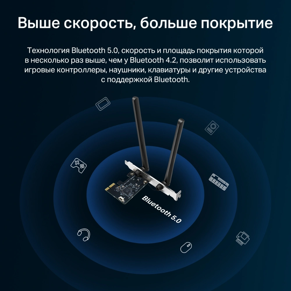 Сетевой адаптер Wi-Fi + Bluetooth Mercusys MA30E AC1200 PCI Express (ант.внеш.несъем.) 2ант.